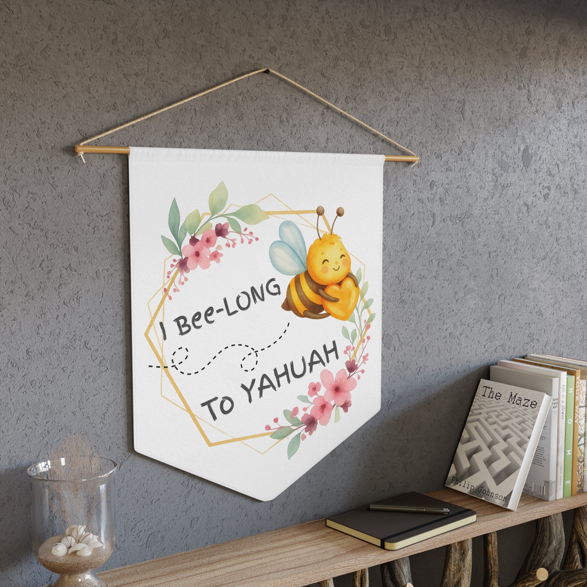 Bee-Long to Yahuah Floral Pennant — Rooted In Yahuah